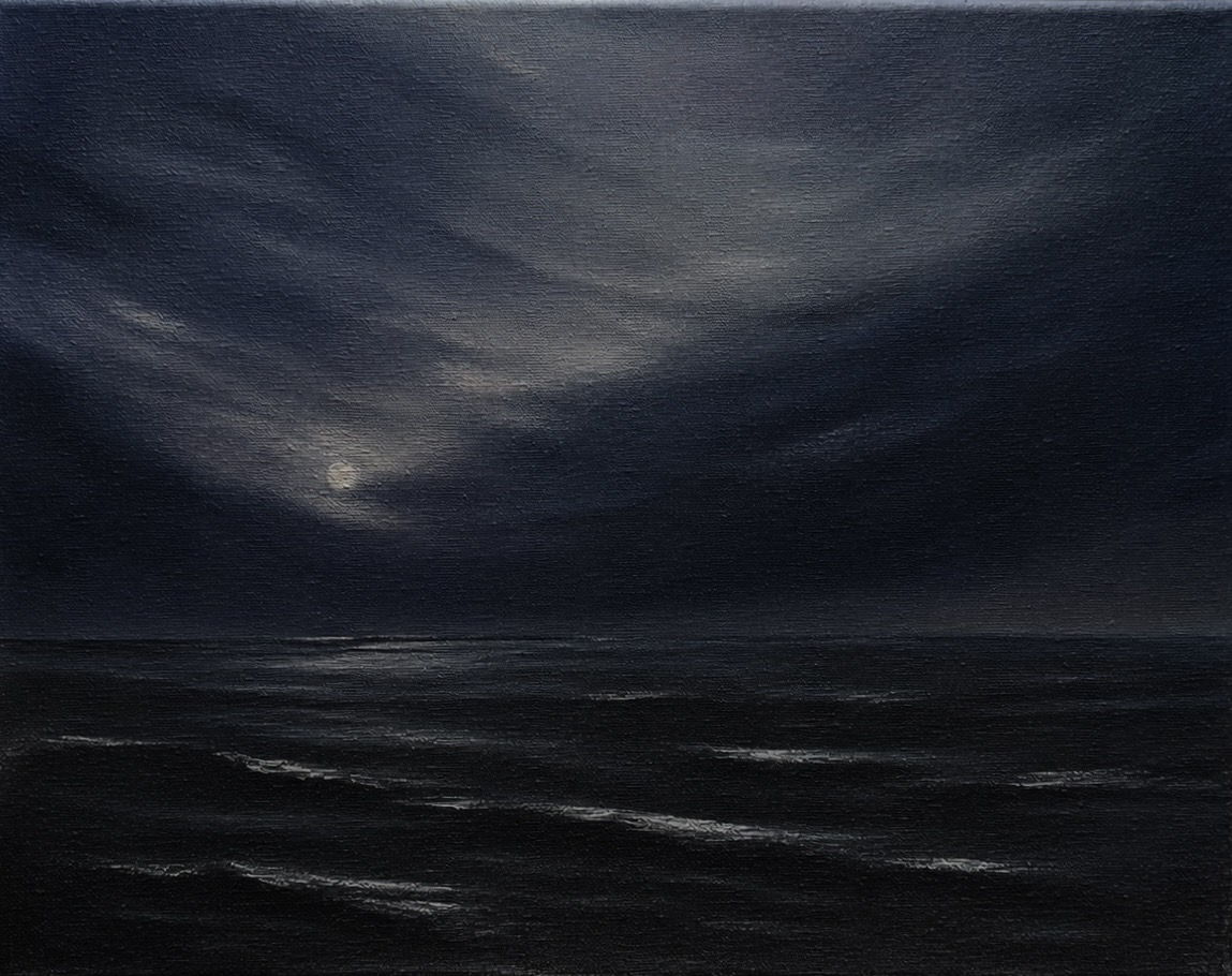 Nocturne by the Sea acrylic painting