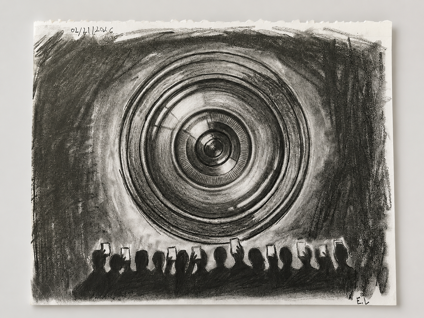 The Watcher graphite artwork